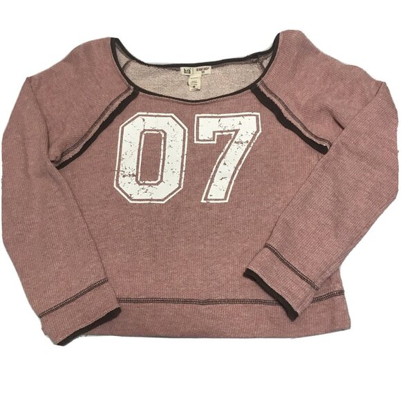 Be Right Back Athletic Tops - Be Right Back Junior  Medium Women’s Dusty Pink Crop Sweatshirt 07 Graphics